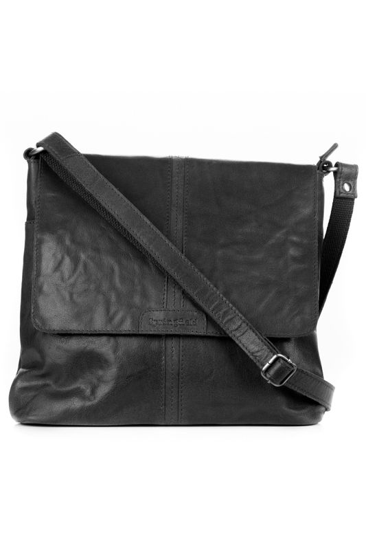 Springfield Flapbag skinn svart